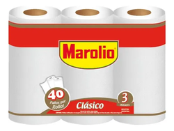 Rollo de Cocina 40 Paños Marolio 3unidades