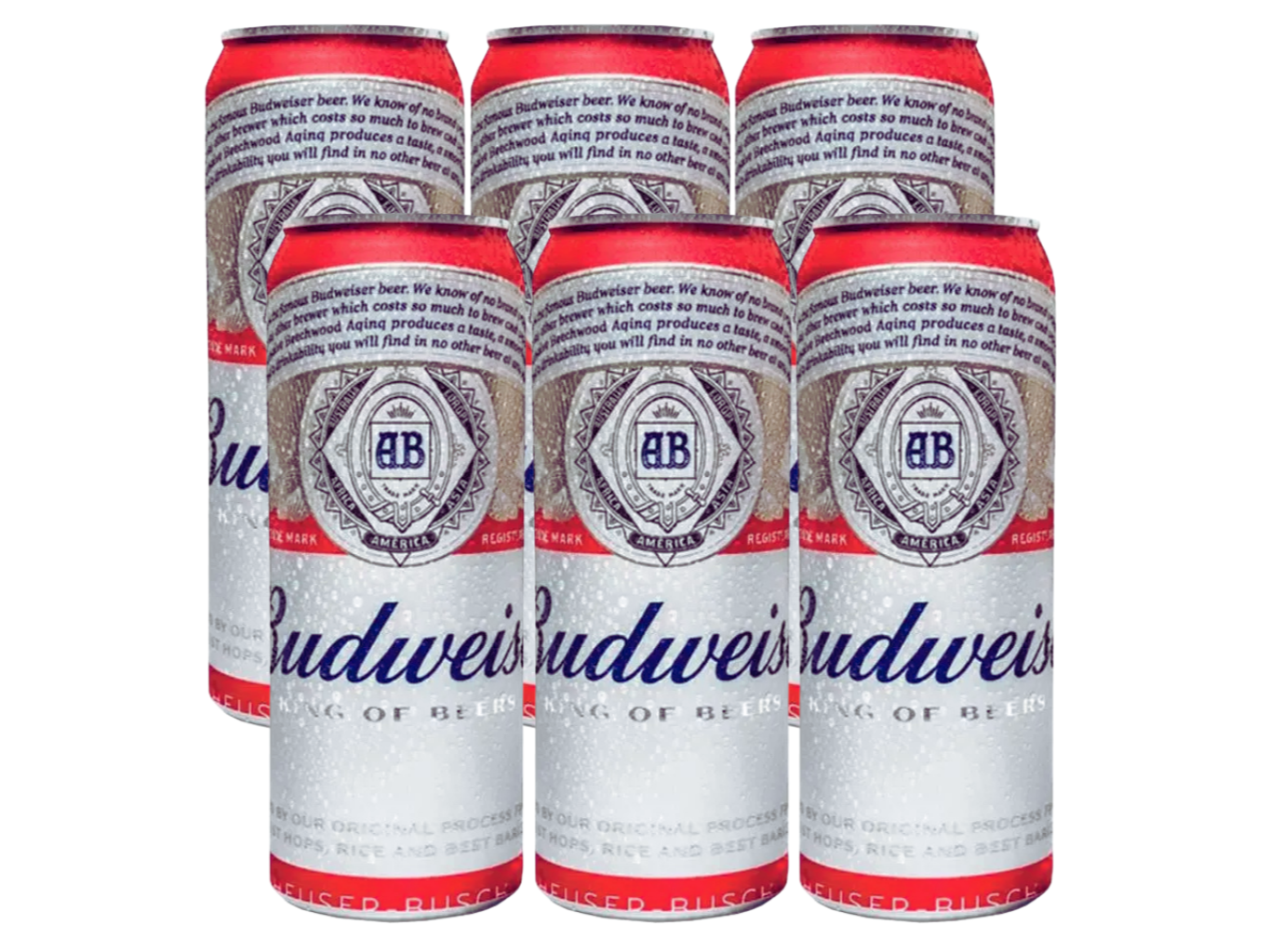 PACK X6 BUDWEISER LATON 710ml