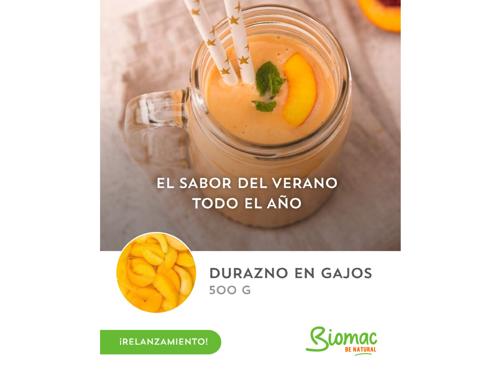 DURAZNO EN GAJOS Biomac x500gr.