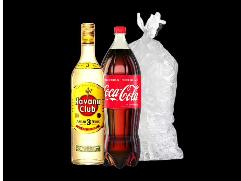 COMBO RON CON COCA + HIELO
