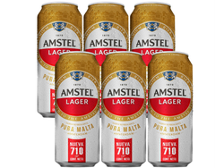 PACK X6 AMSTEL LAGER LATON 710ml