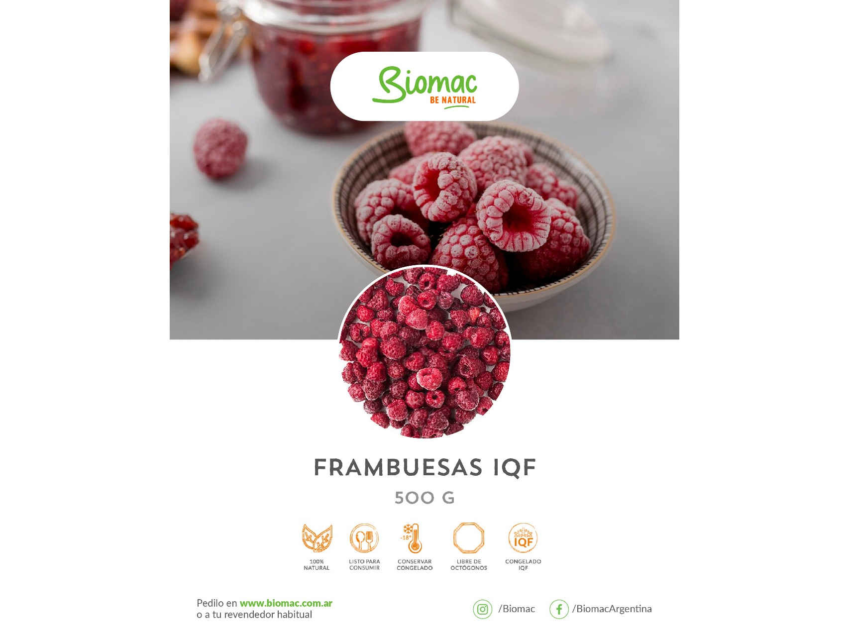 FRAMBUESAS Biomac  x500gr