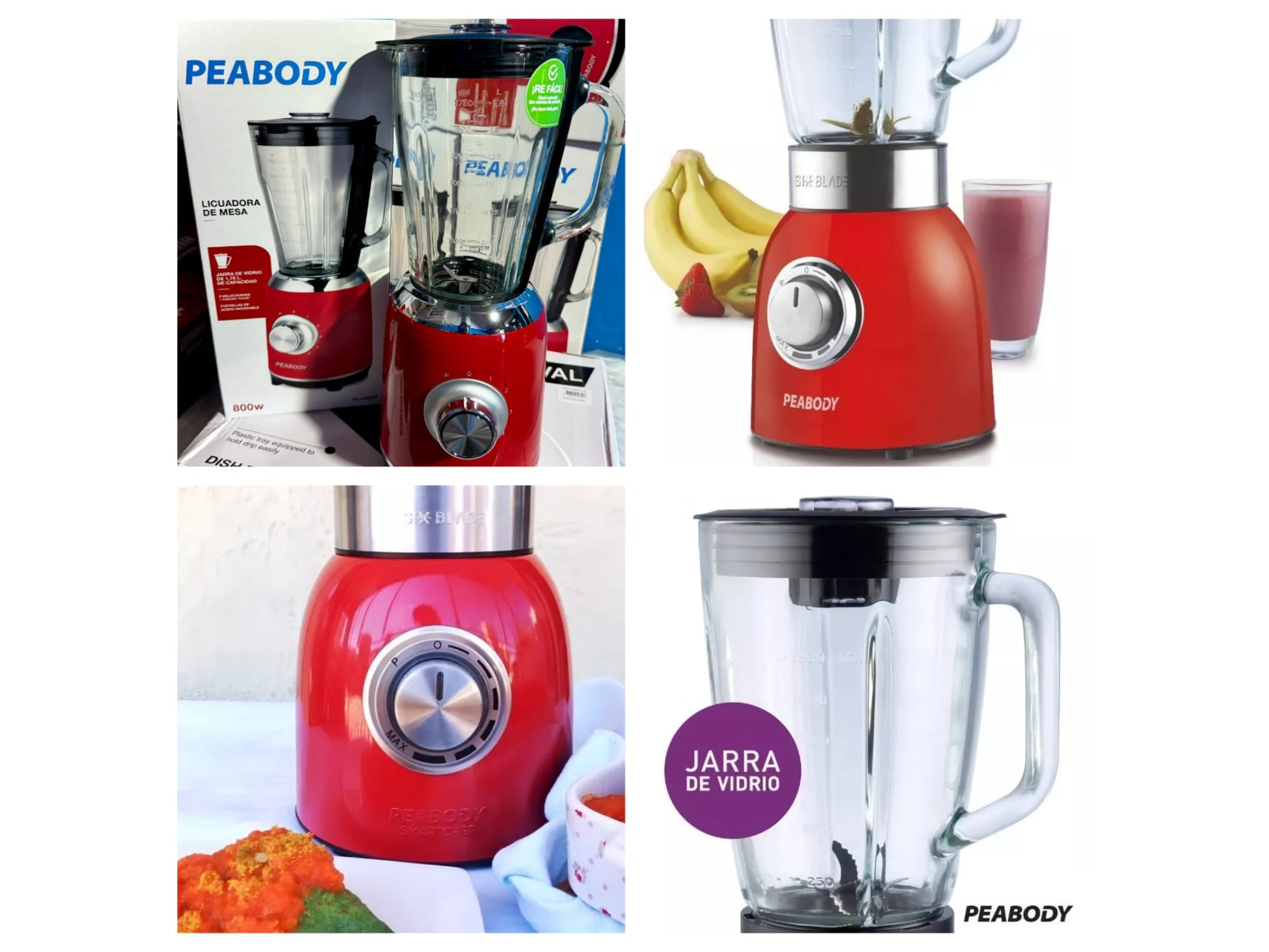 Licuadora peabody jarra de vidrio