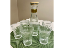 Set Jarra virola dorada + 6 vasos