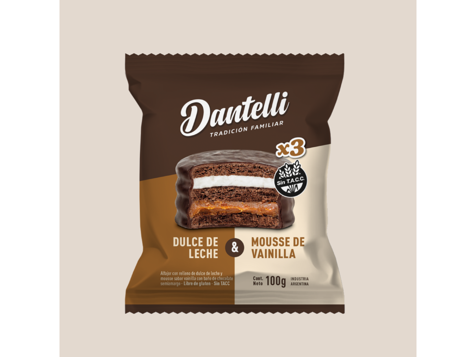 Alfajor Dantelli triple