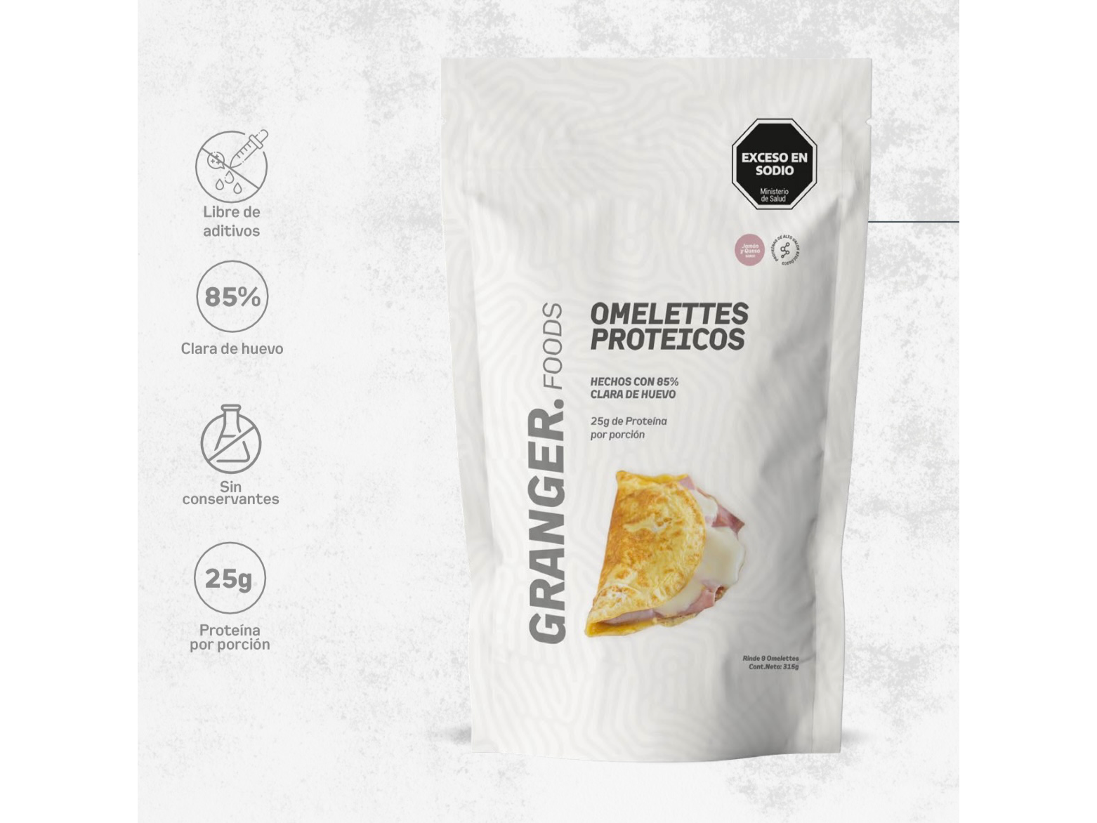 Omelette Proteicos Jamon y queso