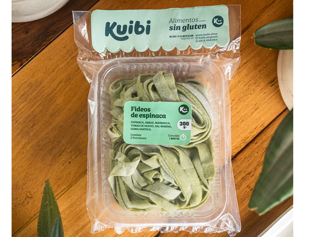 Fideos de espinaca