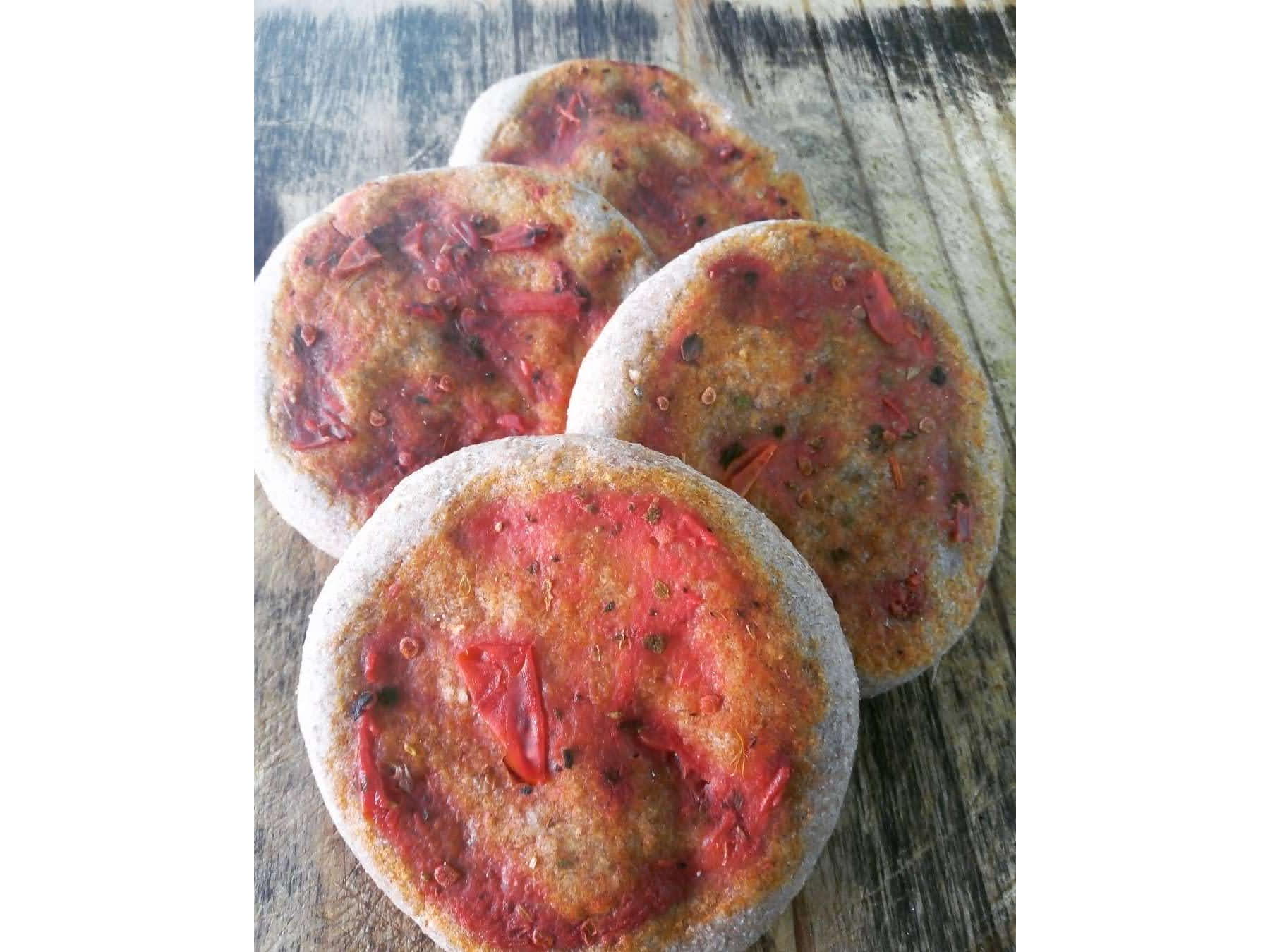 Pizzetas de tomate integrales