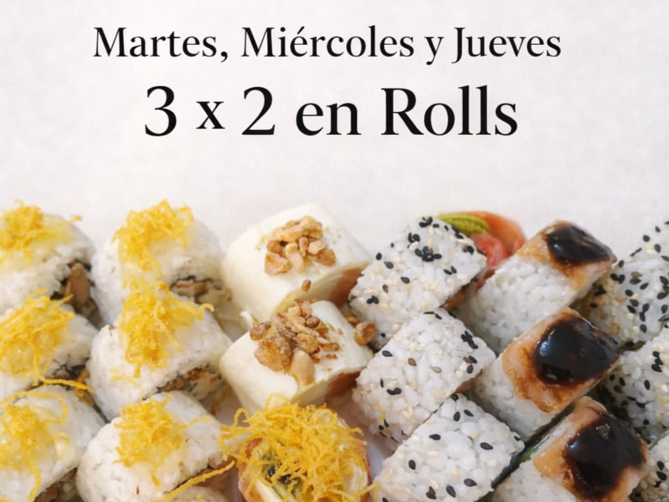 3x2 en Rolls Martes, Miércoles y Jueves