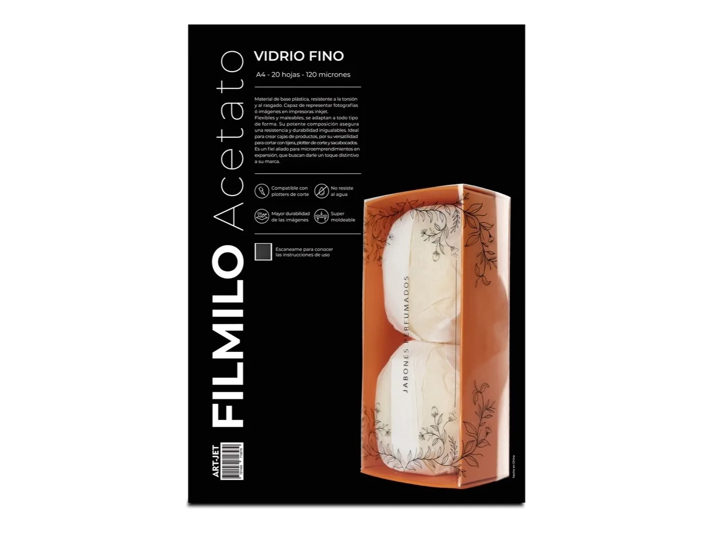 Filmilo Acetato Blanco A4 120mic 20 Hojas Brillante InkjetArt-Jet