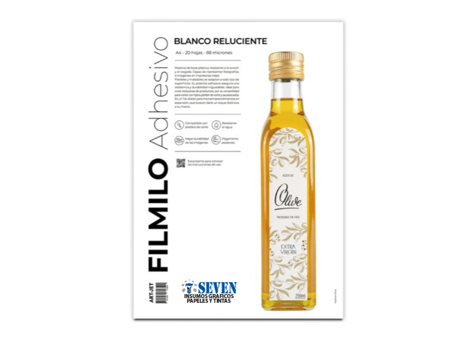 Filmilo Art-jet Adhesivo Blanco Reluciente A4 20 Hojas