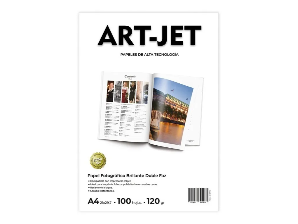 Papel Fotografico Doble Faz Glossy Art-jet® A4 120g