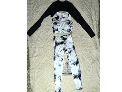 Conjunto deportivo 3 piezas marca Rum Talle S color blanco y negro