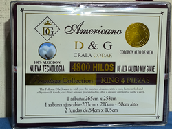 Sábana king marca Americano D Y G 48000 hilos