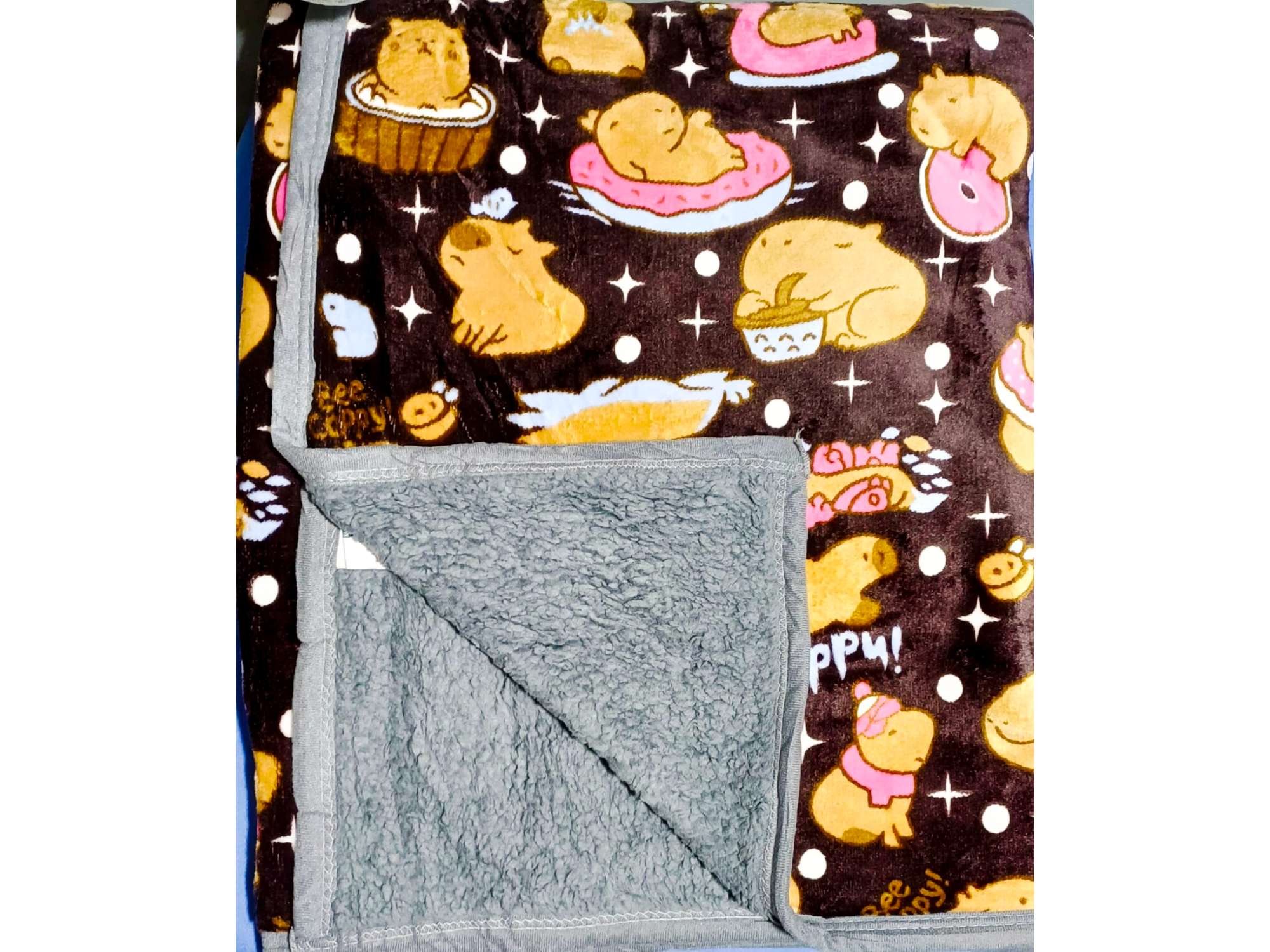 Manta con corderito Capibara color marrón