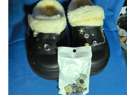Crost con peluche y decorado con apliques re calentitas números: 35-36, 36-37, 38-39, 39-40, 40-41,
