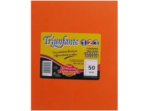 CUADERNO TRIUNFANTE N°3 X 50 HOJAS (19X24 CM) TAPA DURA