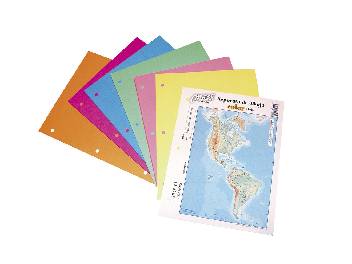 REPUESTO DIBUJO N°3 COLOR (TIPO CANSON) X 8 HOJAS
