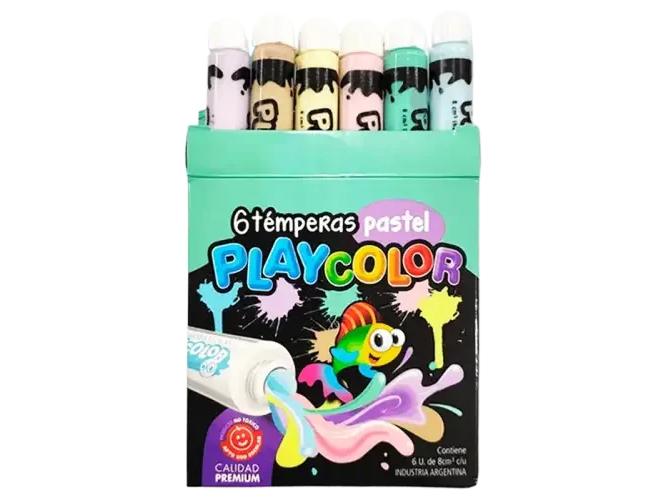 TEMPERA PASTEL CAJA X 6 UNIDADES POMO