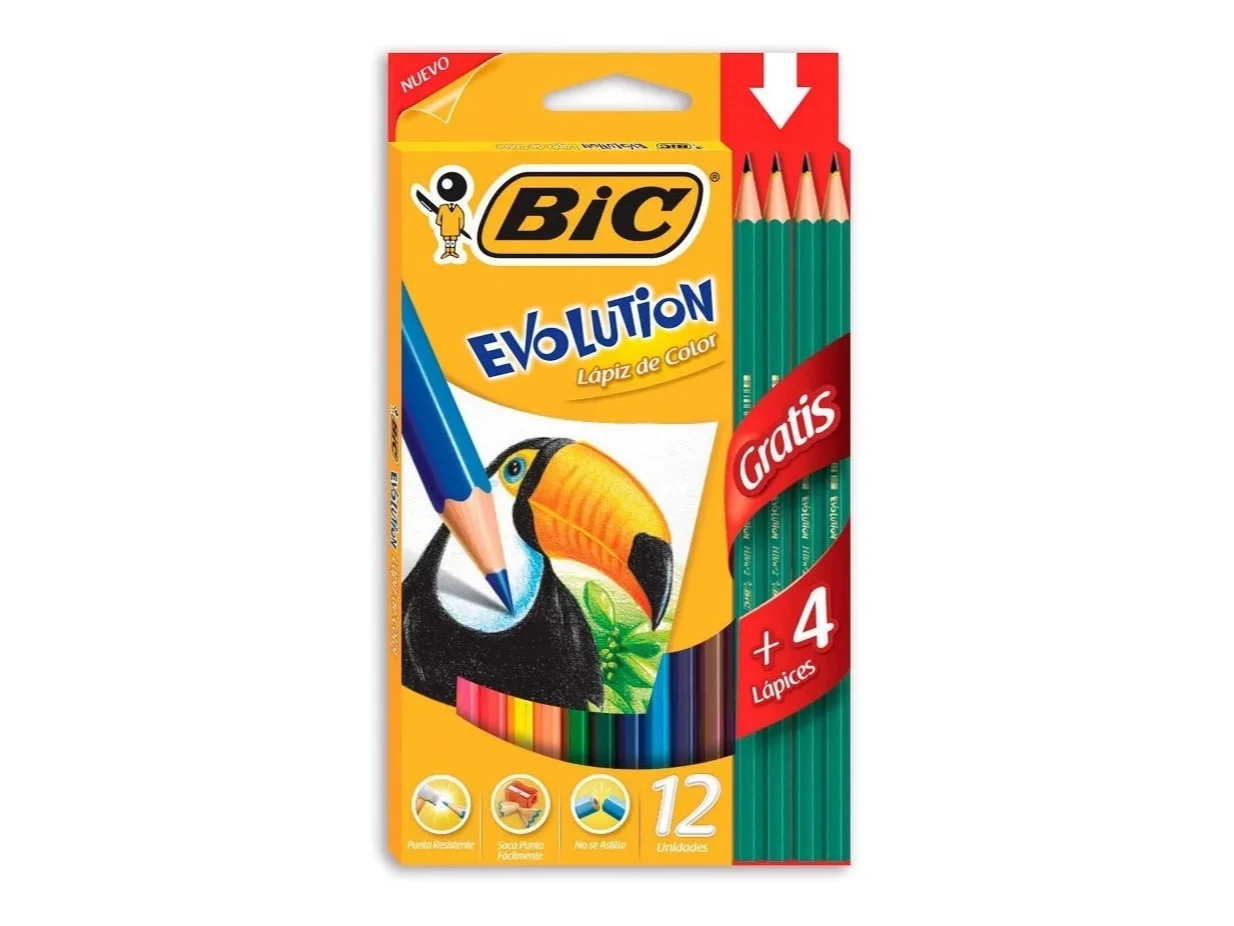 LAPIZ DE COLOR BIC X 12 LARGO