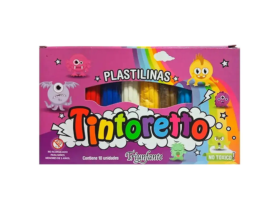 PLASTILINA CAJA X 10 UNIDADES
