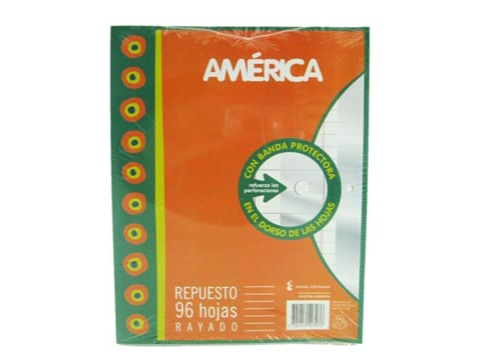REPUESTO N°3 (TAMAÑO RIVADAVIA) AMERICA X 96 HOJAS