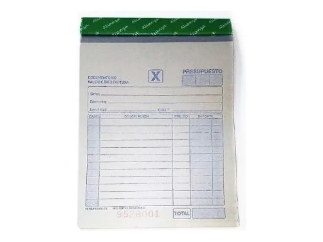 TALONARIO PRESUPUESTO ALIANZA GRANDE