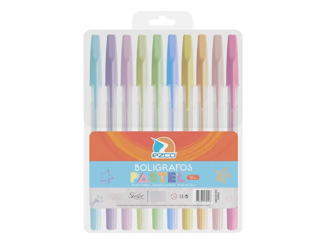 BOLIGRAFO EZCO PASTEL X 10 UNIDADES