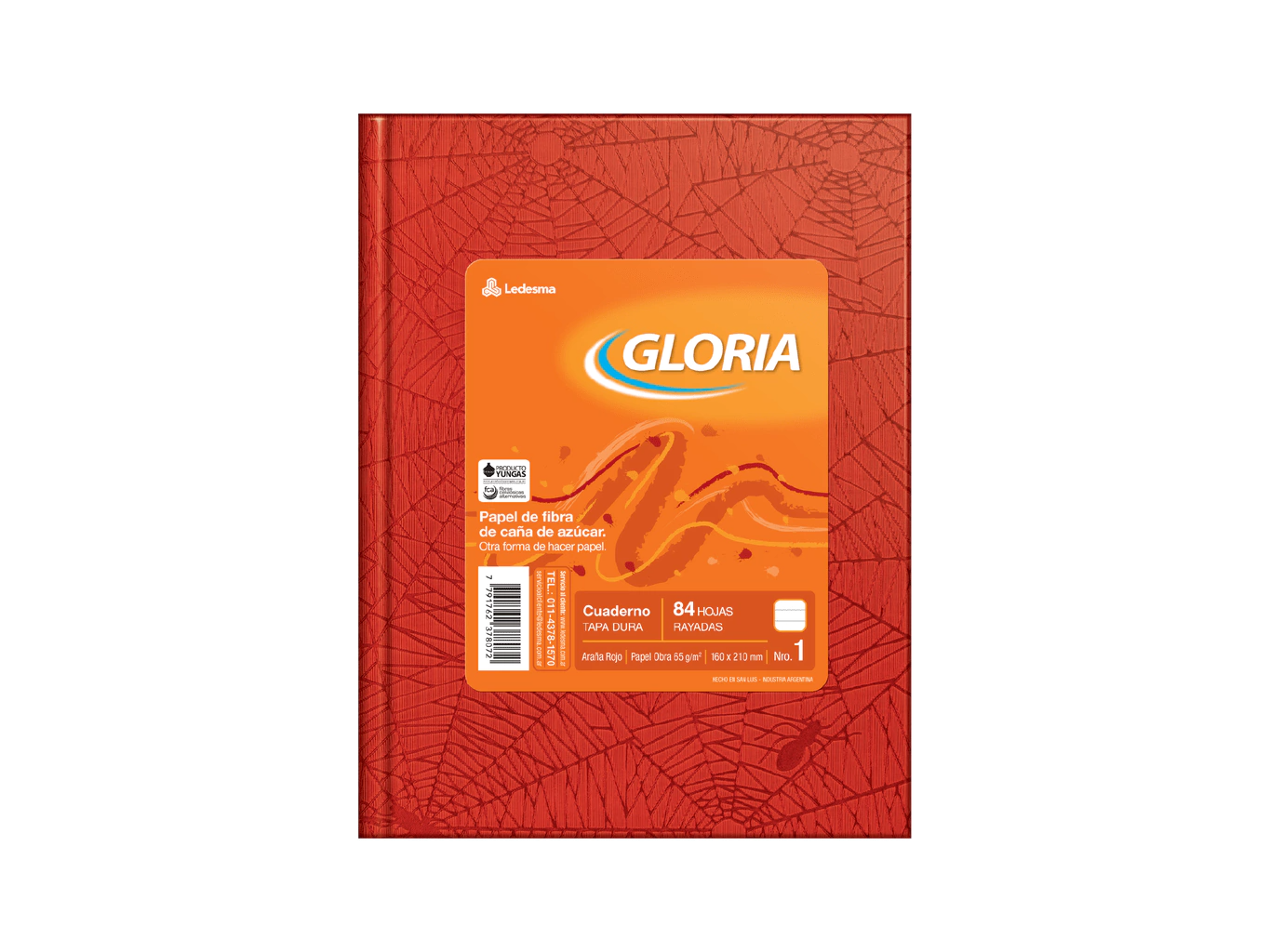 CUADERNO GLORIA MONITOR TAPA DURA X 84 HOJAS (65 GRAMOS)