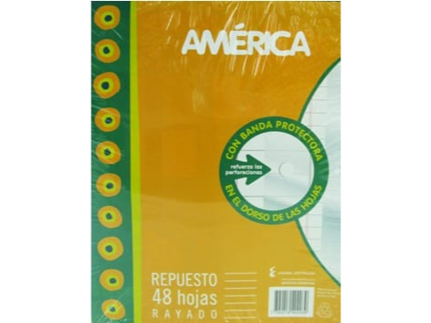 REPUESTO N°3 (TAMAÑO RIVADAVIA) AMERICA X 48 HOJAS
