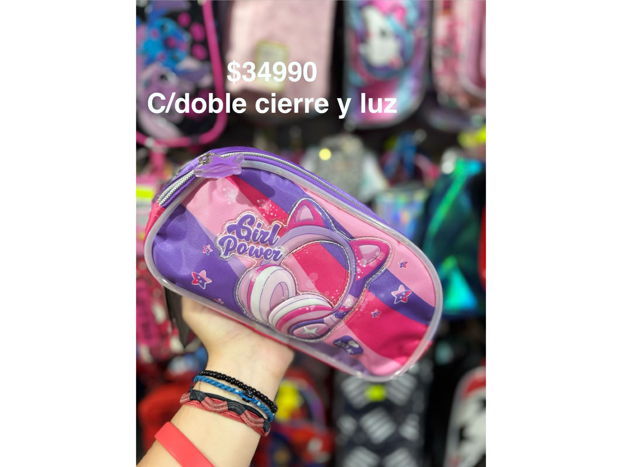 CARTUCHERA FOOTY CON LUZ 2 CIERRES