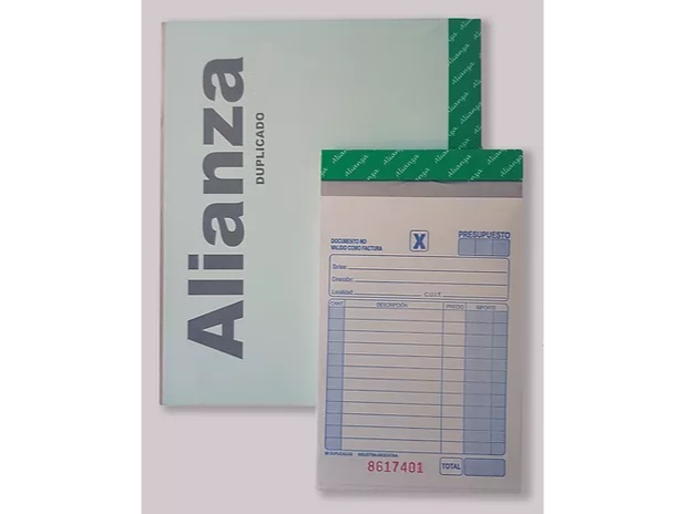 TALONARIO PRESUPUESTO ALIANZA CHICO