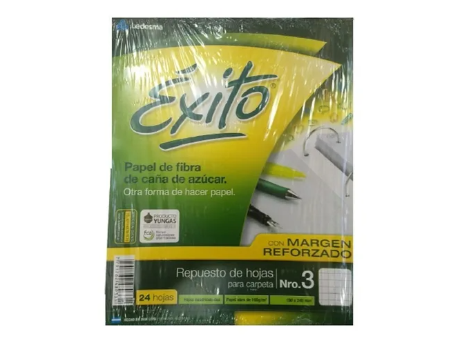 REPUESTO N°3 (TAMAÑO RIVADAVIA) EXITO X 24 HOJAS MARGEN REFORZADO