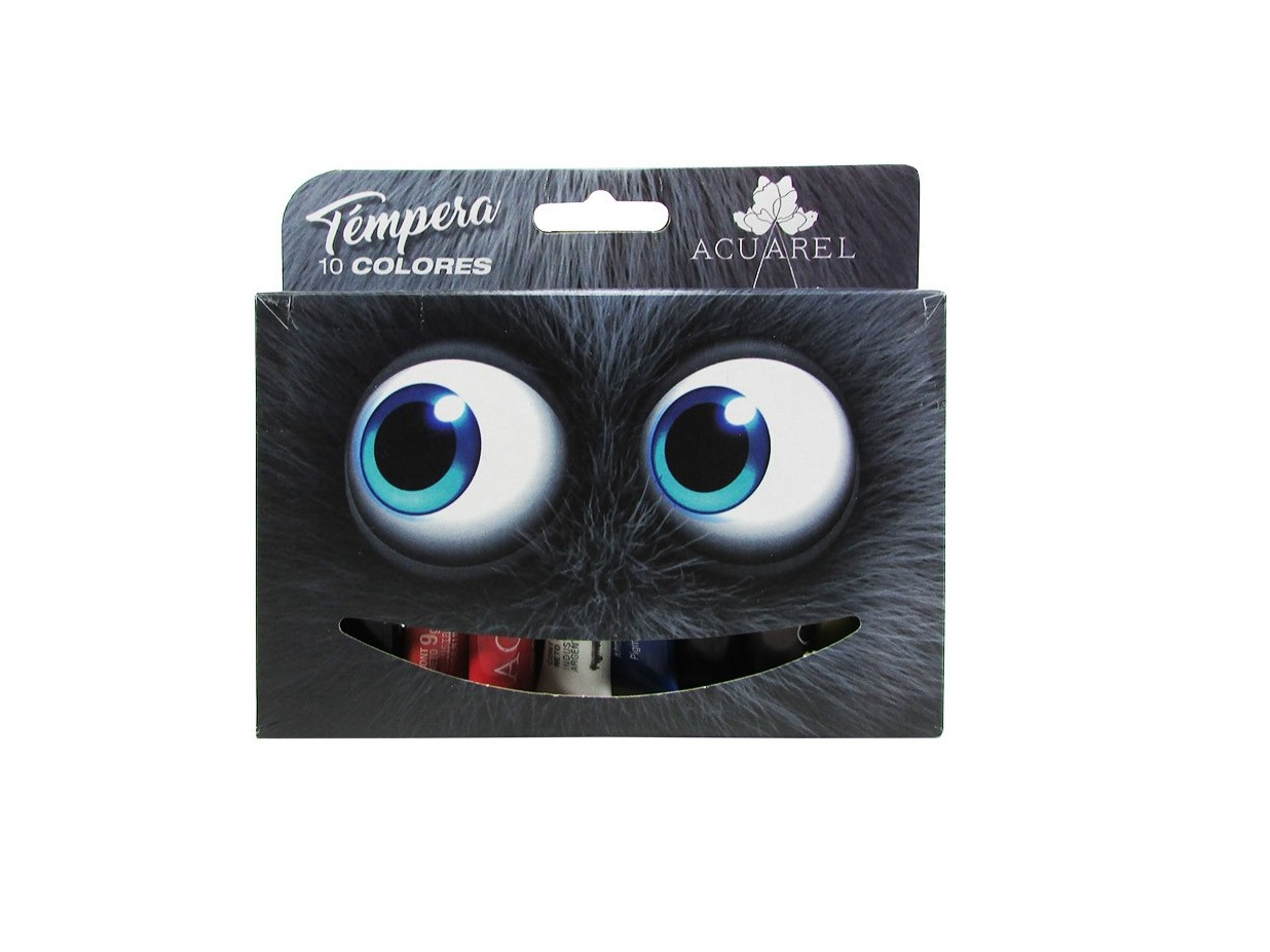 TEMPERA CAJAX 10 COLORES POMO