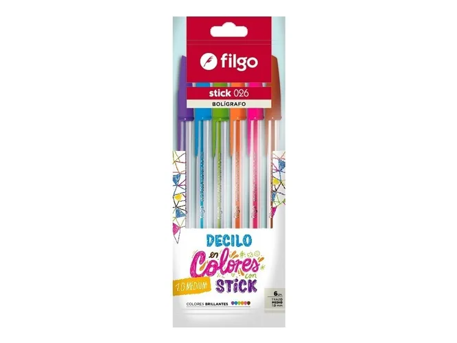 BOLIGRAFO FILGO X 6 COLORES