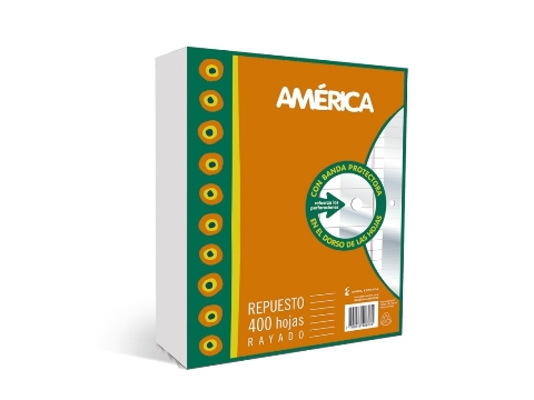 REPUESTO N°3 (TAMAÑO RIVADAVIA) AMERICA X 400 HOJAS RAYADO