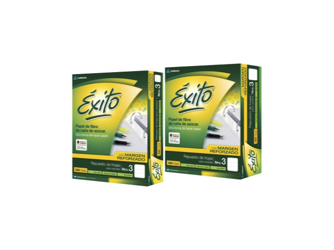 REPUESTO N°3 (TAMAÑO RIVADAVIA) EXITO X 480 HOJAS MARGEN REFORZADO