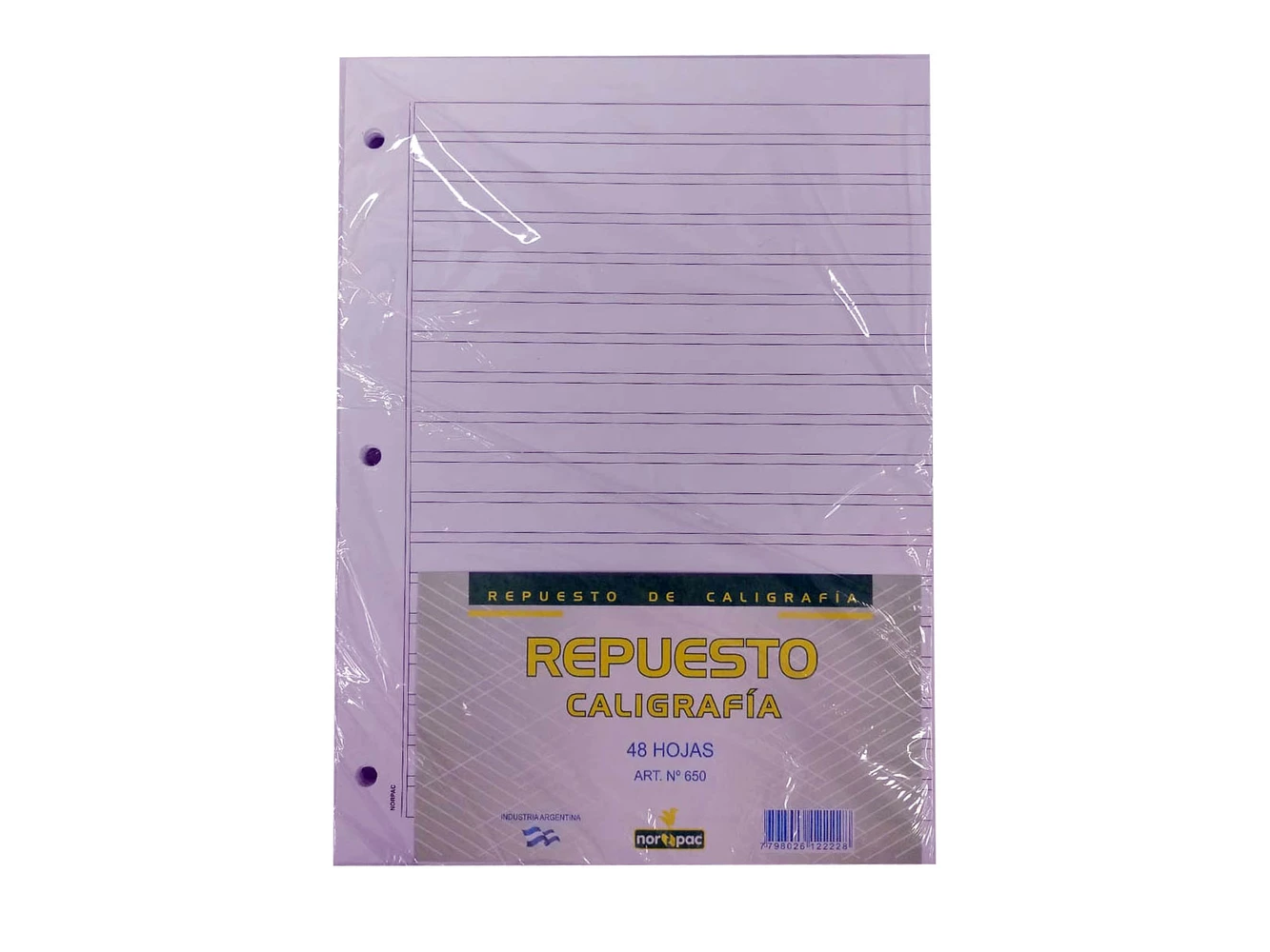 REPUESTO DE CALIGRAFIA N°3 NORPAC  (TAMAÑO RIVADAVIA) X 48 UNIDADES