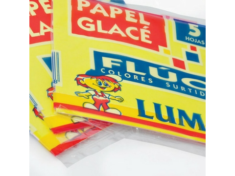 PAPEL GLACE FLUOR X 10