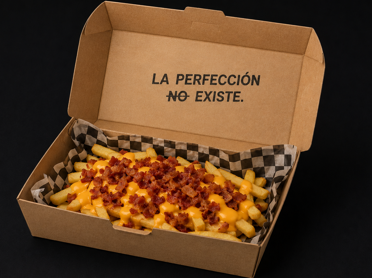 Papas con cheddar y bacon