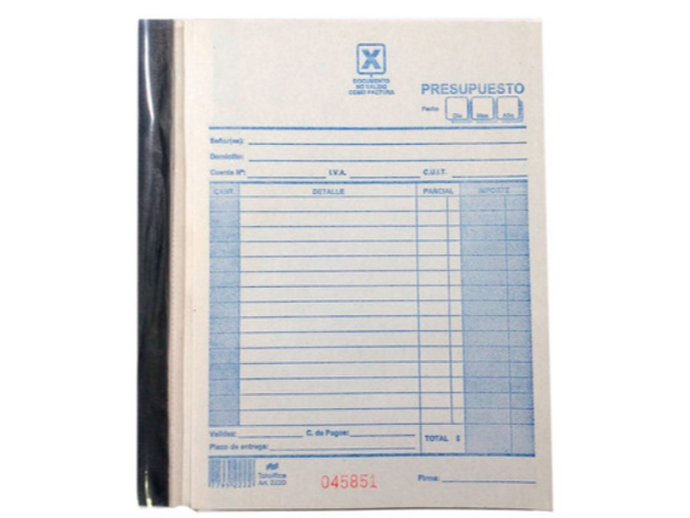 TALONARIO DUPLICADO NEUTRO 15x20