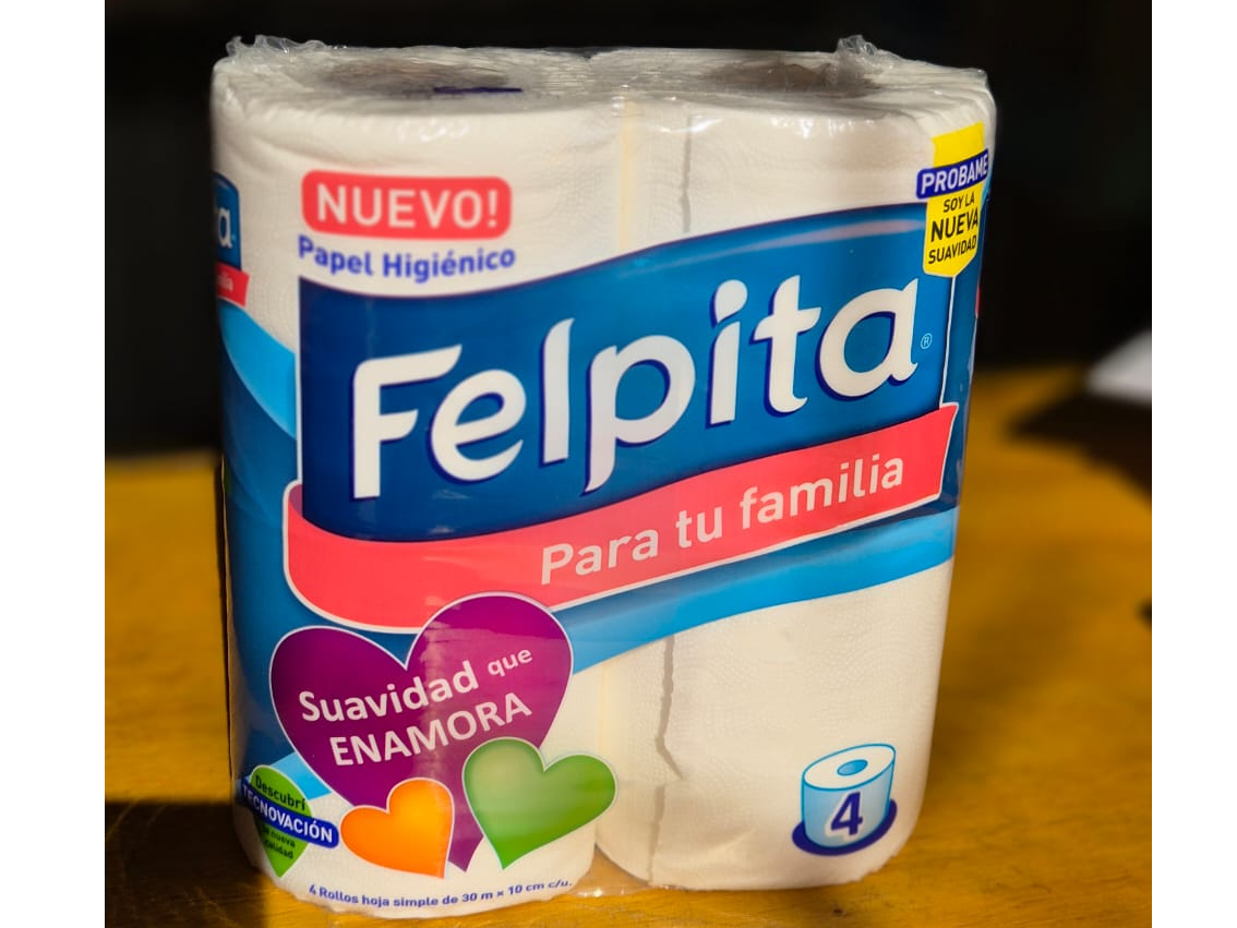 PAPEl HIGIENICO FELPITA DE HOJA SIMPLE 30MTS