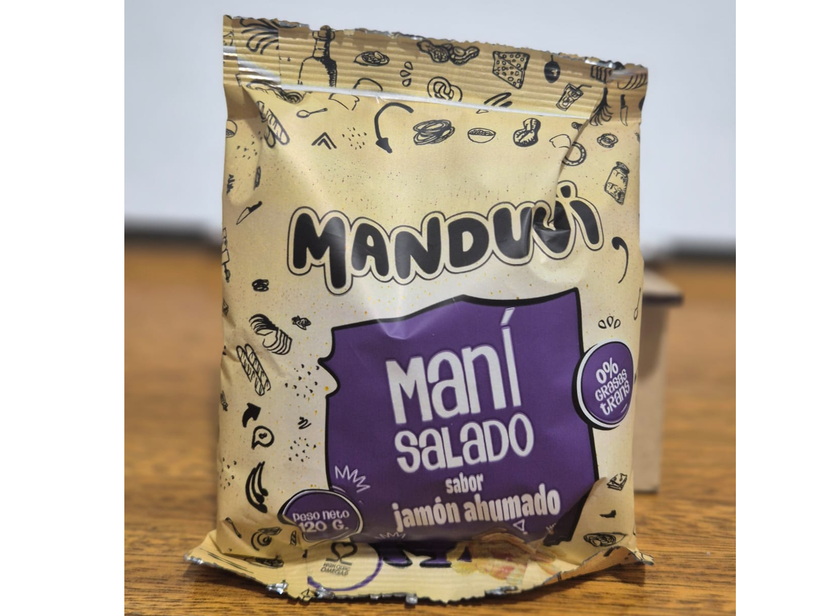 MANI MANDUVI SABORIZADO JAMON AHUMADO 120 GRS