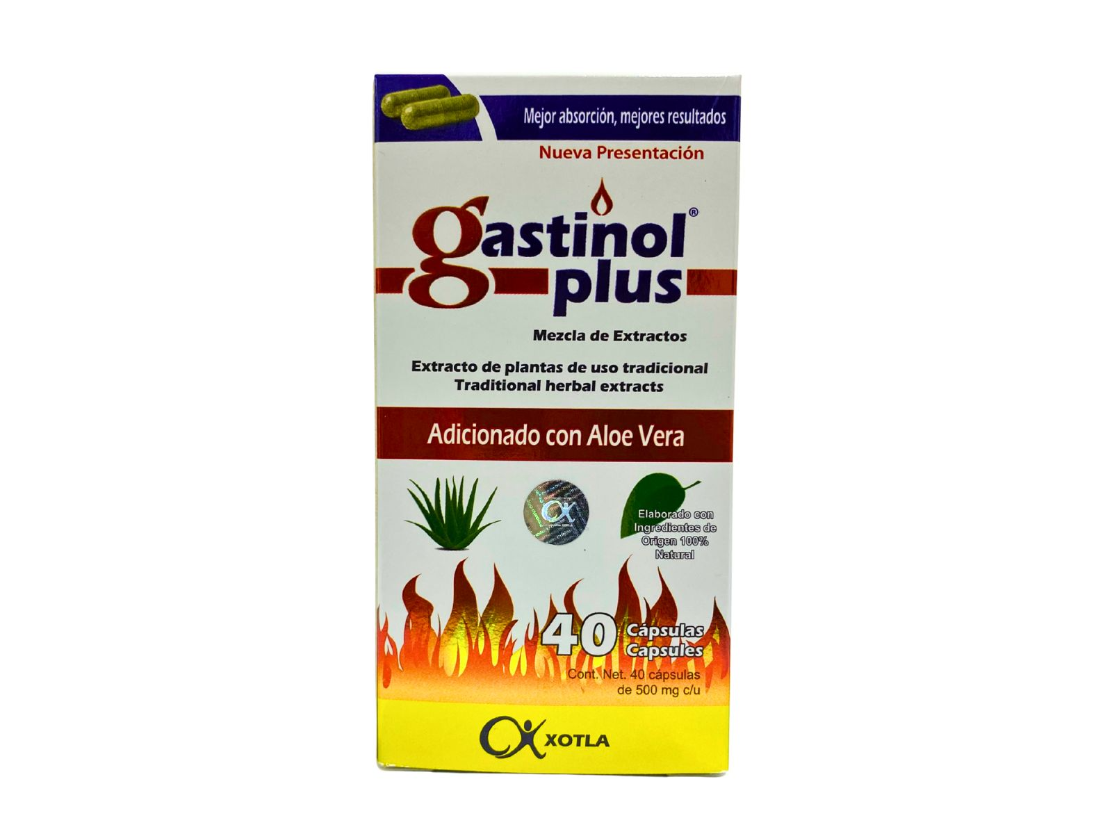 GASTINOL PLUS ADICIONADO CON ALOE VERA 40 CAPS XOTLA