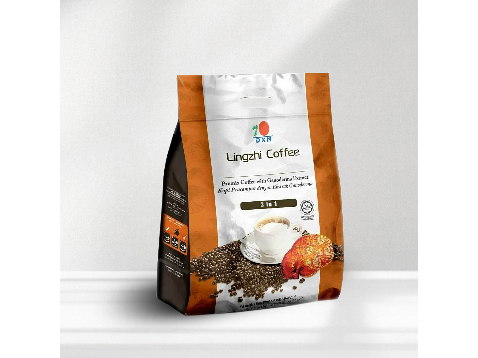 SOBRE DE CAFE 3 EN 1 LINZHI DXN CON CREMA