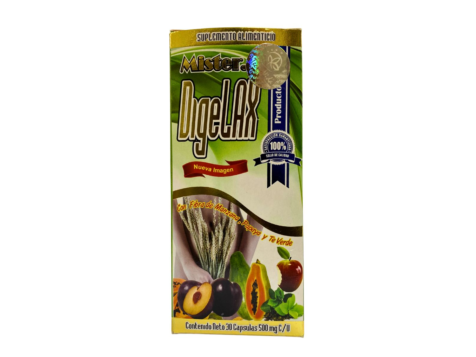 DIGELAX CON FIBRA DE MANZANA Y TE VERDE 30 CAPS. TECNOVIDA