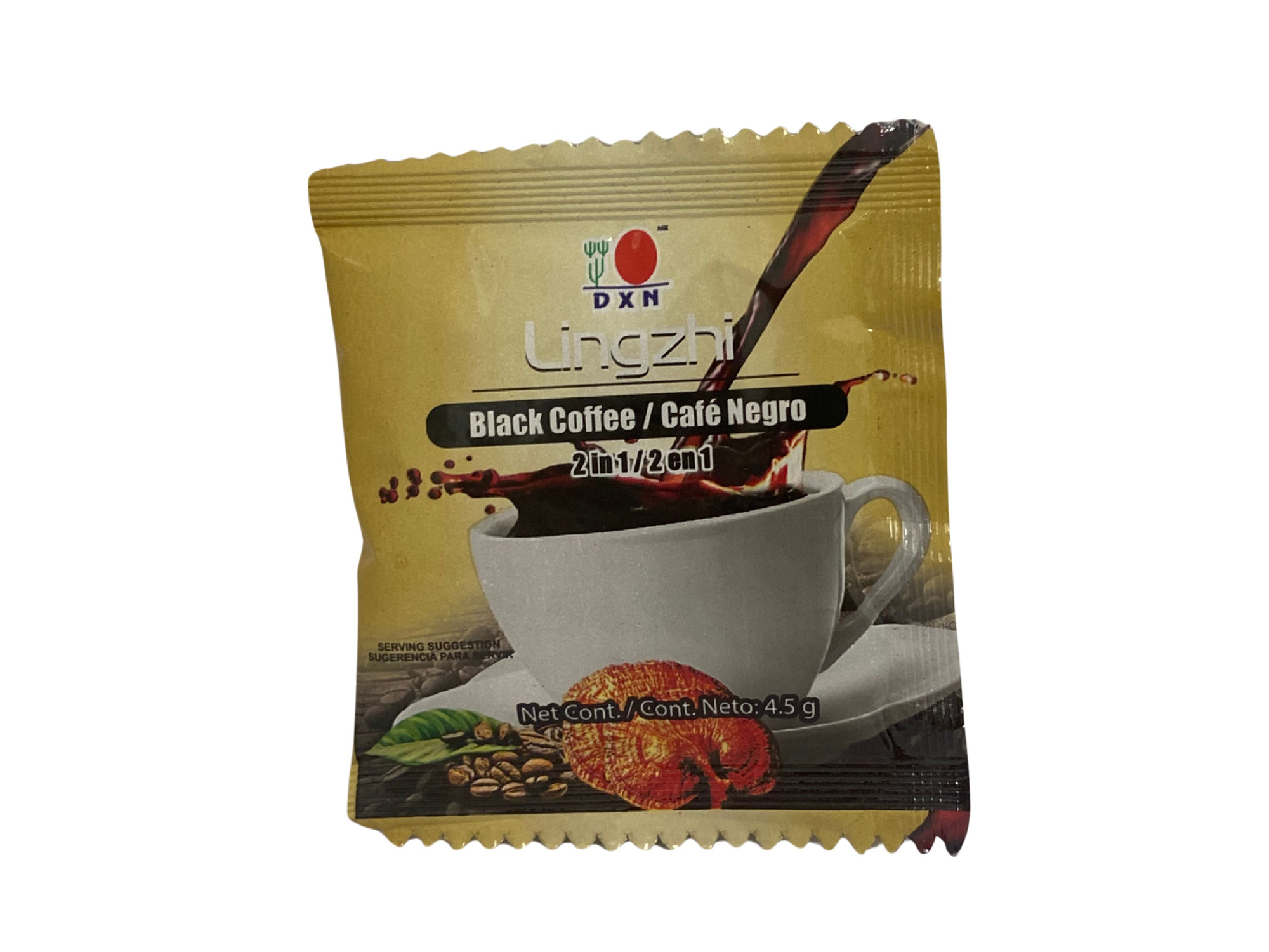 SOBRE CAFE NEGRO 2 EN 1 4.5 G LINGZHI DXN