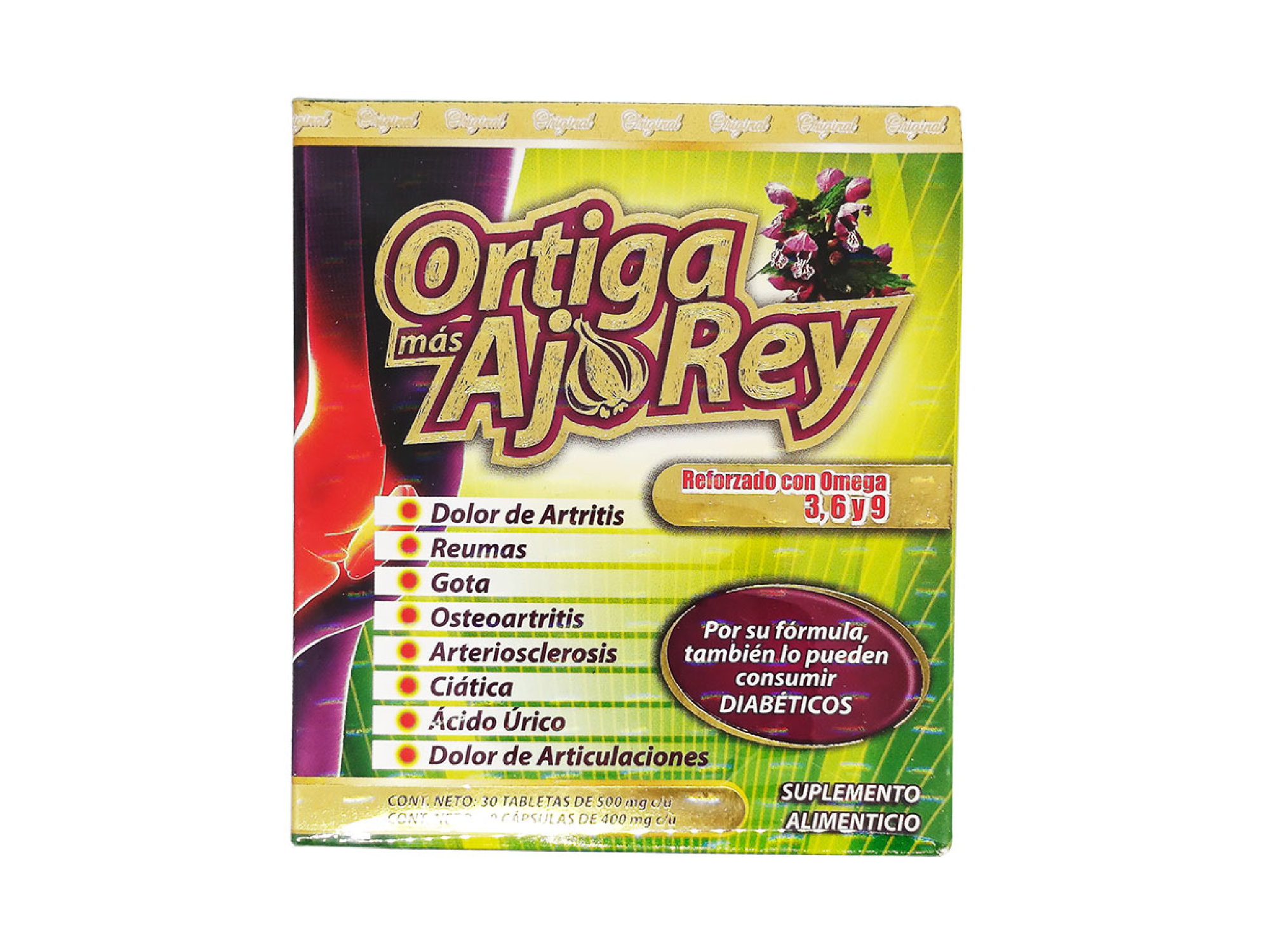 ORTIGA MAS AJO REY CON OMEGA 3,6 Y 9, 60 TABS (VERDE)