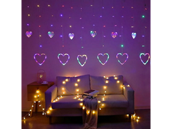 Cortina de luz Con corazón multicolor *(3 mts)*