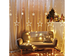 Cortina de luz Con Estrellas Blanco cálido *(3 mts)*